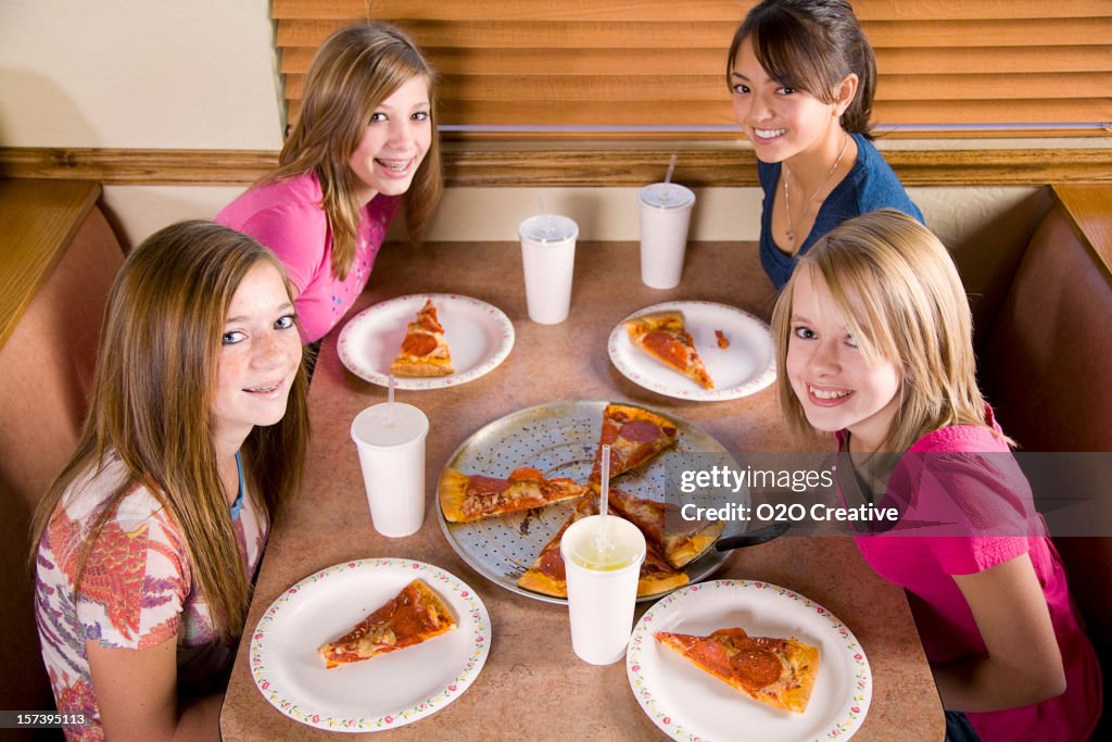 Teenage Girls in a Fast Food Restaurant