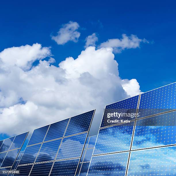 renewable energy - solar panels (xxl) - panel stockfoto's en -beelden