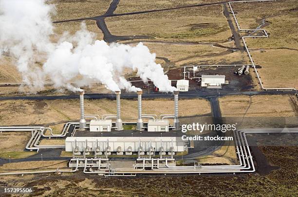 geothermal power plant, iceland - borehole stock pictures, royalty-free photos & images