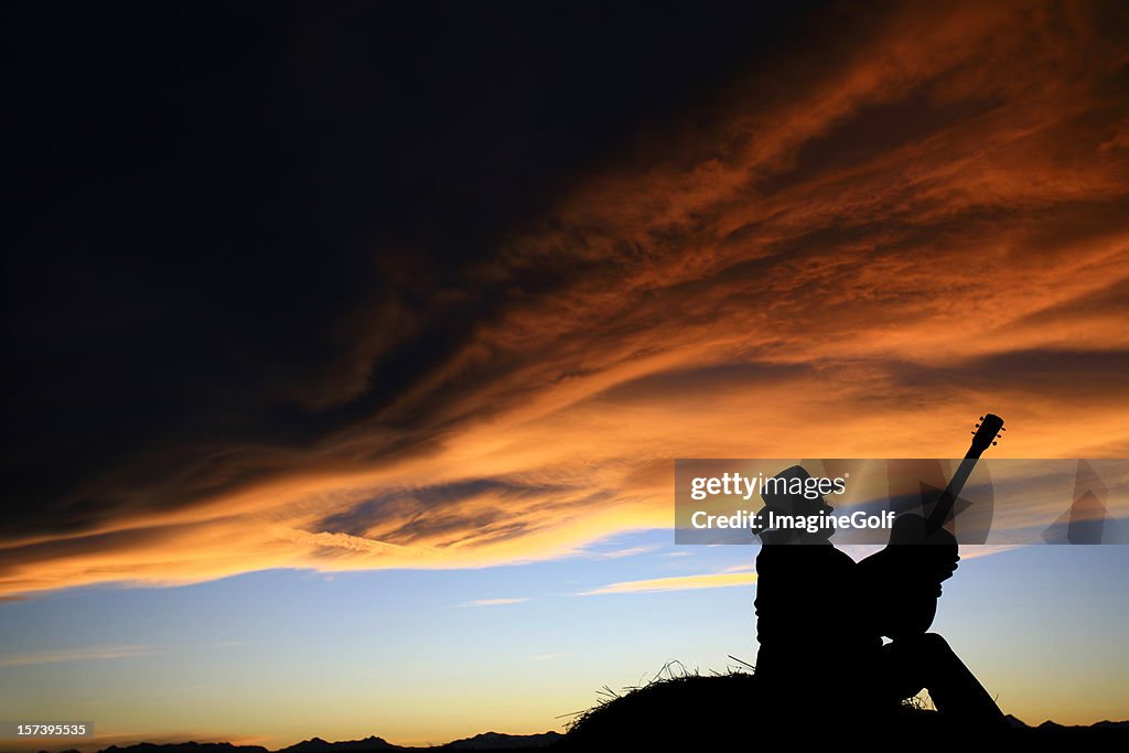 Country Singer Songwriter Silhouette