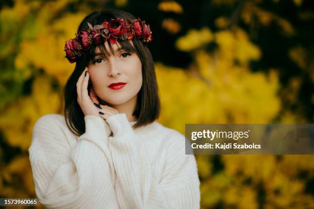 girl autumn portrait - hungary countryside stock pictures, royalty-free photos & images