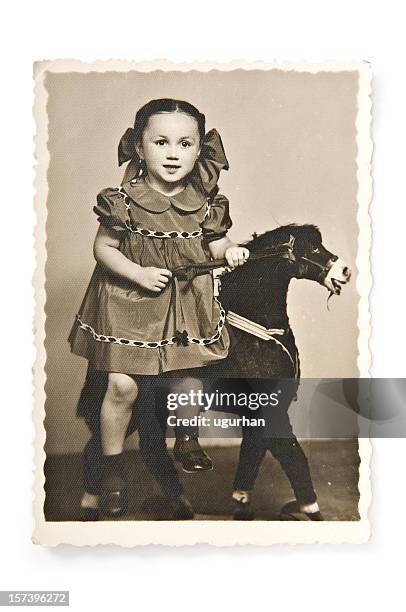 old picture - child horse stock pictures, royalty-free photos & images