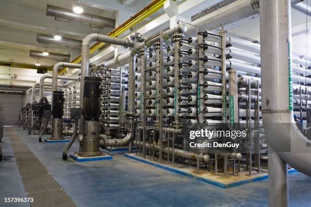 interior of reverse osmosis water purification plant - reverse osmosis stock pictures, royalty-free photos & images