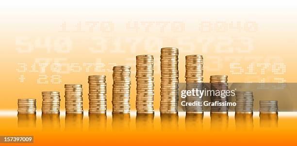 golden coins - column infographic stock pictures, royalty-free photos & images