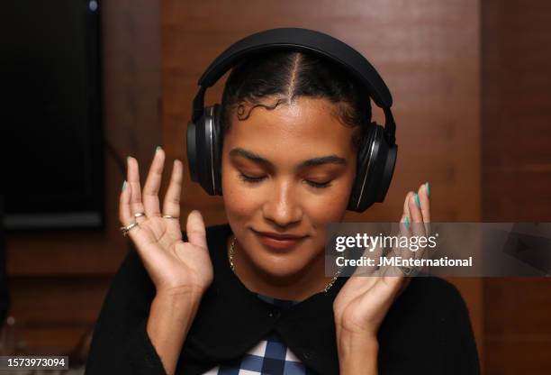 Olivia Dean attends the 2023 Mercury Prize Launch photocall at the Langham Hotel on July 27, 2023 in London, England.