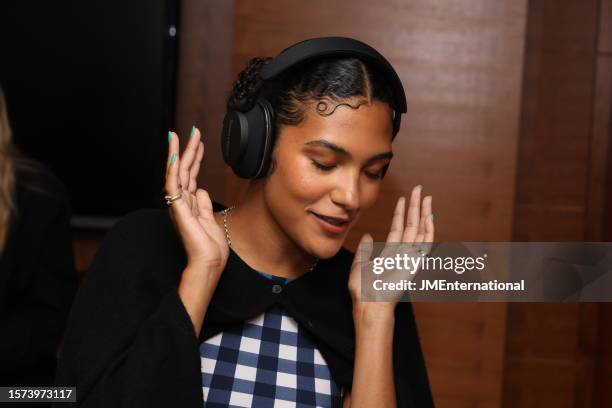 Olivia Dean attends the 2023 Mercury Prize Launch photocall at the Langham Hotel on July 27, 2023 in London, England.