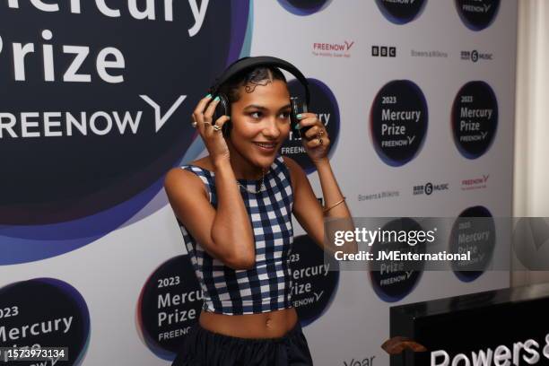 Olivia Dean attends the 2023 Mercury Prize Launch photocall at the Langham Hotel on July 27, 2023 in London, England.