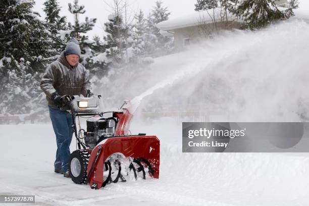 winter work - sneeuwmachine stockfoto's en -beelden