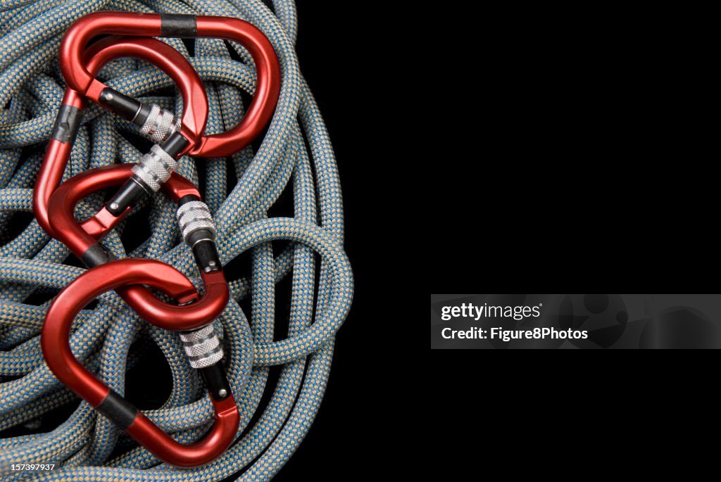 Screwgate-Karabiner und Seil