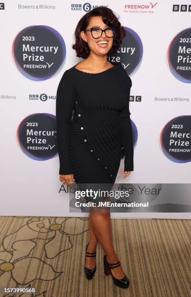 Raye attends the 2023 Mercury Prize Launch photocall at the Langham Hotel on July 27, 2023 in London, England.