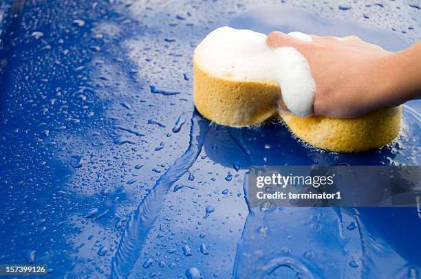 car wash - bath sponge stock pictures, royalty-free photos & images