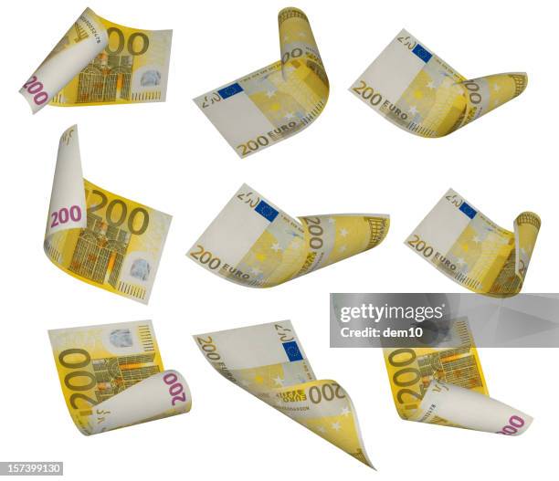 zweihunderteuroschein - zweihunderteuroschein stock-fotos und bilder