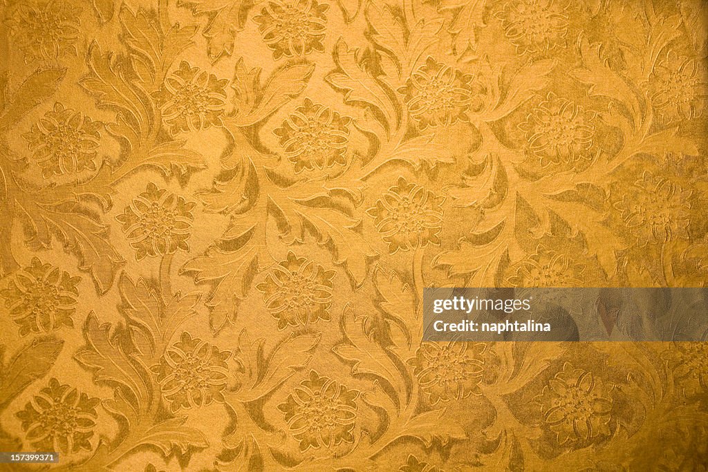 Gold flowers texture