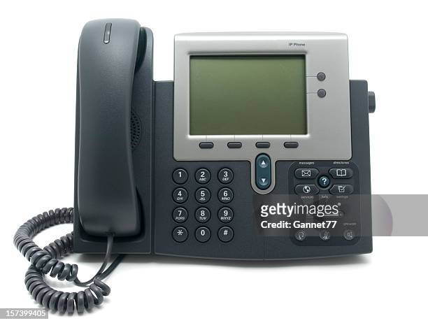 moderno telefono ip - landline phone foto e immagini stock