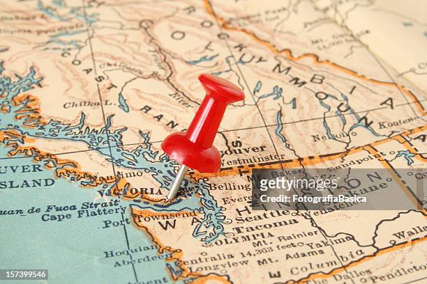 victoria - british columbia map stock pictures, royalty-free photos & images