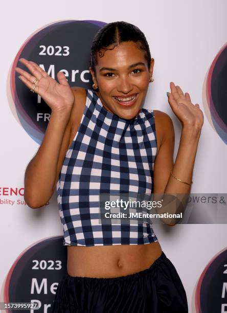 Olivia Dean attends the 2023 Mercury Prize Launch photocall at the Langham Hotel on July 27, 2023 in London, England.