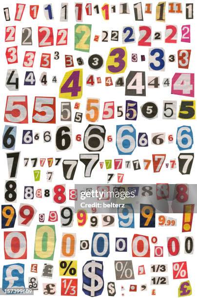 newsprint numbers - bribery stock pictures, royalty-free photos & images