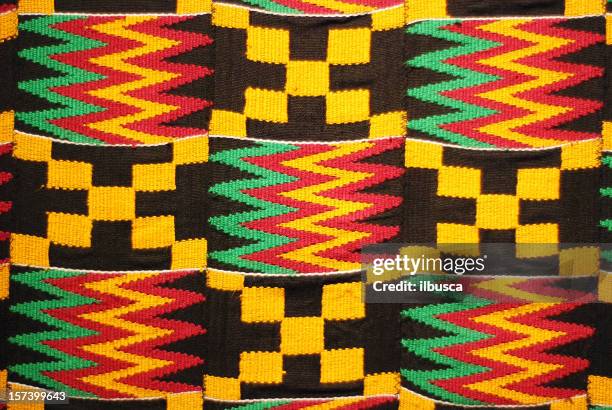 african colored pattern fabric background - afrikaanse cultuur stockfoto's en -beelden