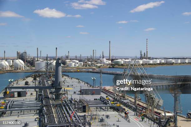 tanker and refinery - petrochemical plant stock pictures, royalty-free photos & images