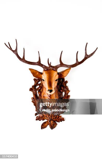 head of a plastic deer - trophy wall stock pictures, royalty-free photos & images