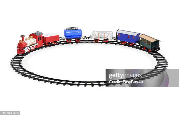 miniature train - train toy track stockfoto's en -beelden