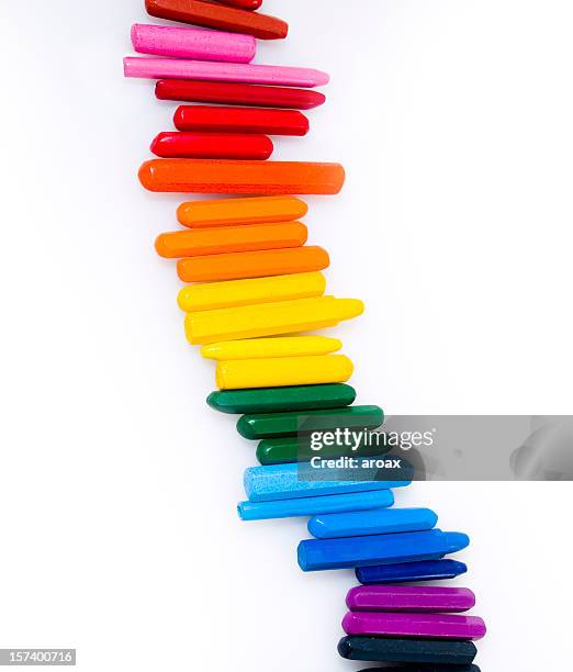 wachsmalstift rainbow stepper - crayon scribble stock-fotos und bilder