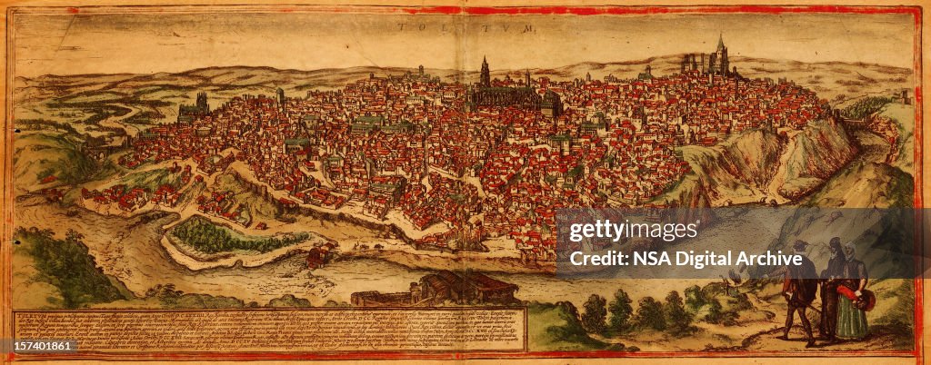 Medieval Maps and Illustrations | View of Toledo 1575