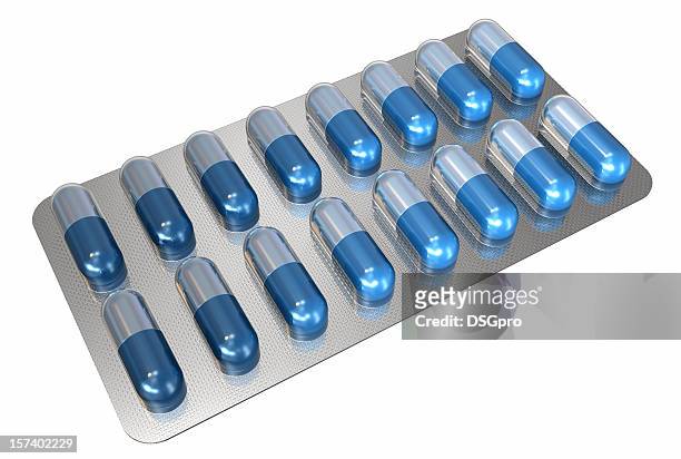 blue capsule - blister stock pictures, royalty-free photos & images