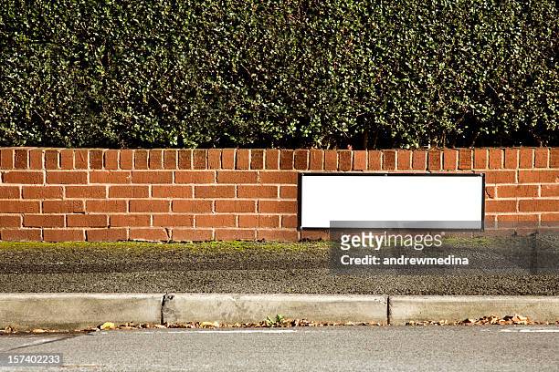 blank  nameplate with space for name of your street-more below. - suburban sidewalk stock pictures, royalty-free photos & images