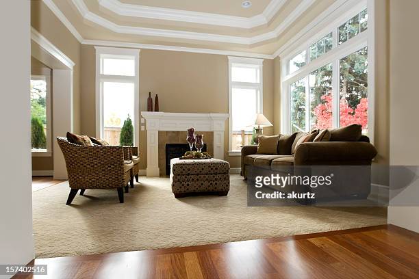 interior architecture new luxury living room modern - carpet stock pictures, royalty-free photos & images