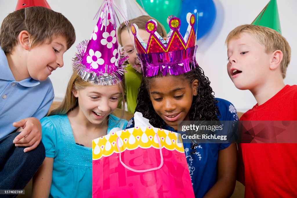 Children Opening Birthday Presents