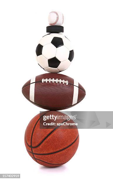 ballons de sport - pile of soccer balls photos et images de collection