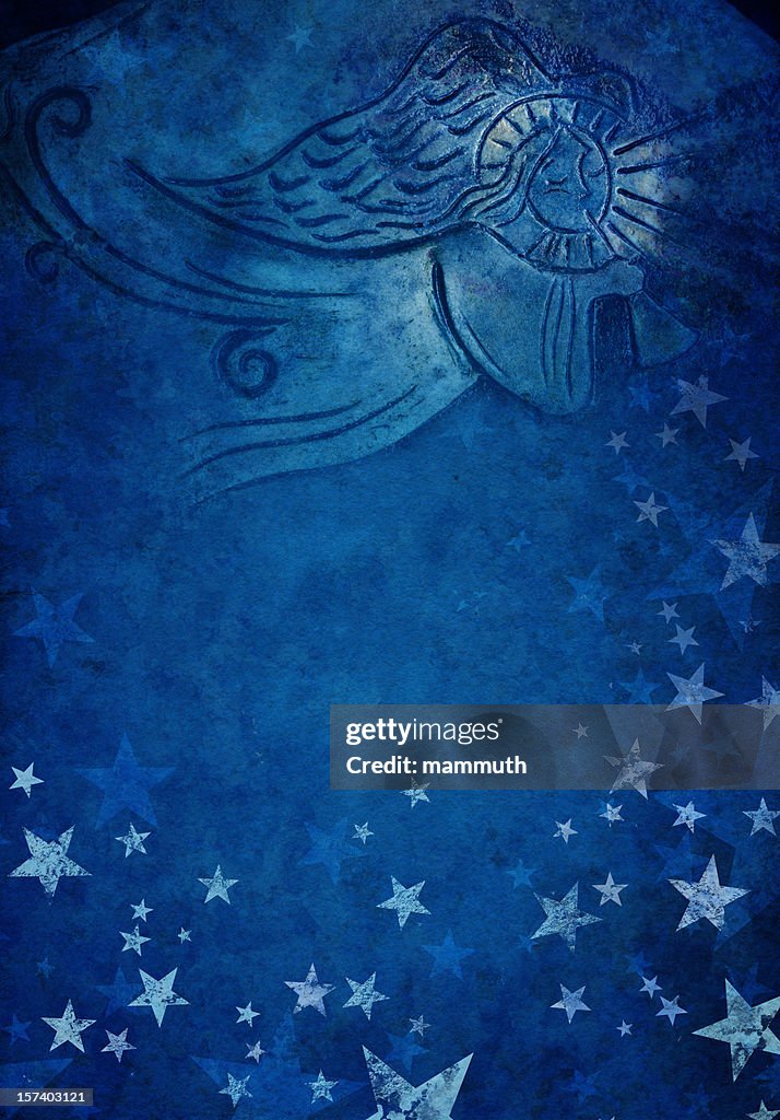 Angel blu sfondo stellato