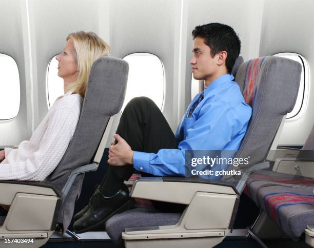 no leg room - reclining stockfoto's en -beelden