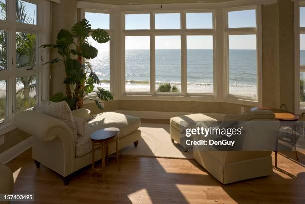 beach house sun room - florida home interior stock pictures, royalty-free photos & images