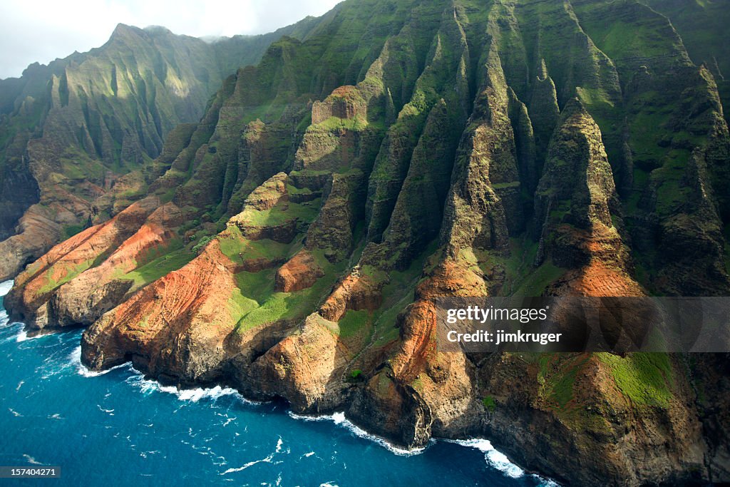 Scenic landscape of the Na Pali Coast of Kauai, Hawaii
