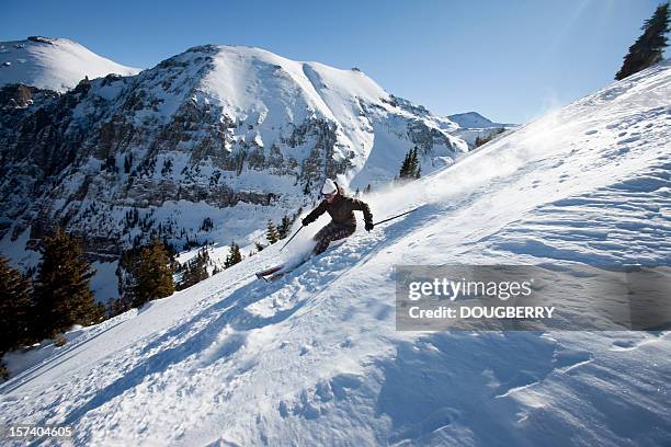 skiing action - telluride stock pictures, royalty-free photos & images