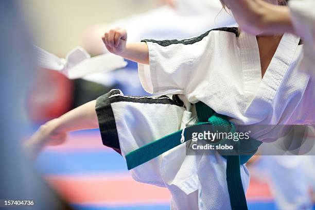 tae kwon-do kids - martial arts stock pictures, royalty-free photos & images