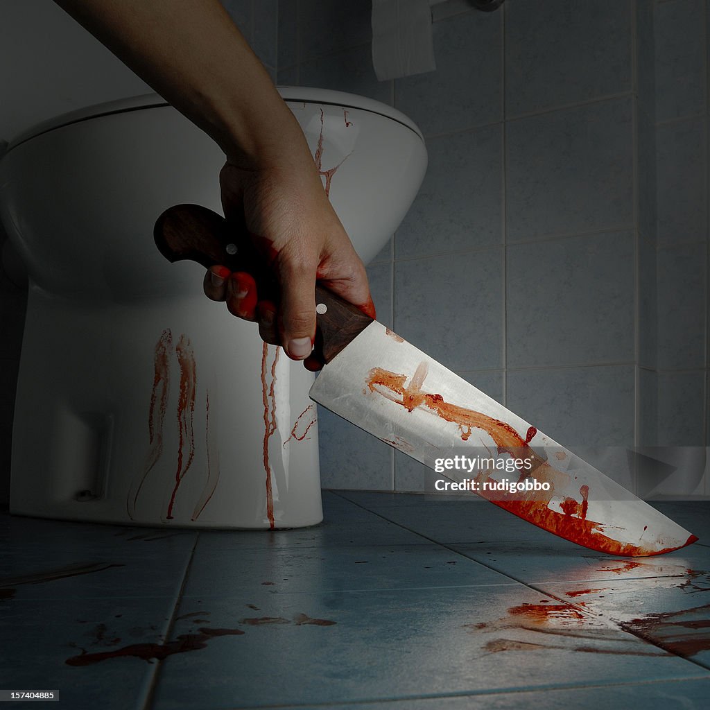 Murderer in bathroom