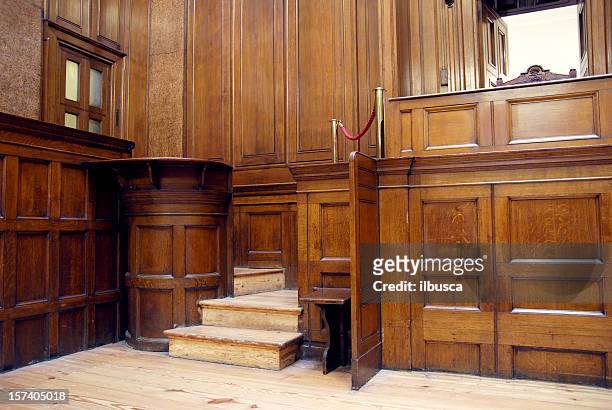 the dock in courtroom - courtroom stock pictures, royalty-free photos & images