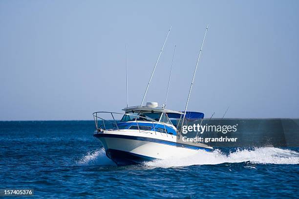 fishing boat - motorboat stock pictures, royalty-free photos & images