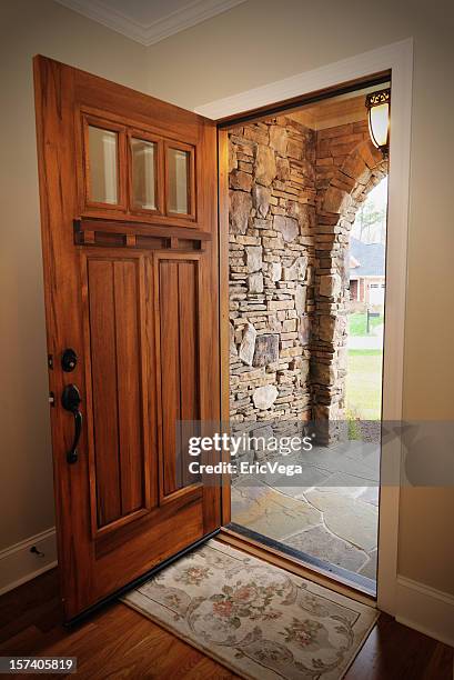 open front door - front door open stock pictures, royalty-free photos & images