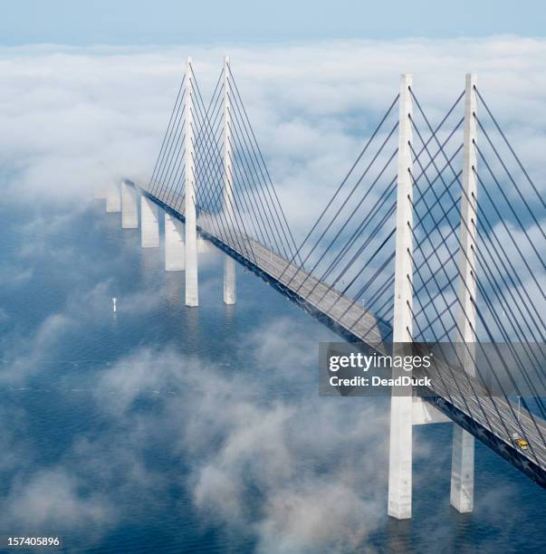 öresund bridge - aerial view clouds stock pictures, royalty-free photos & images