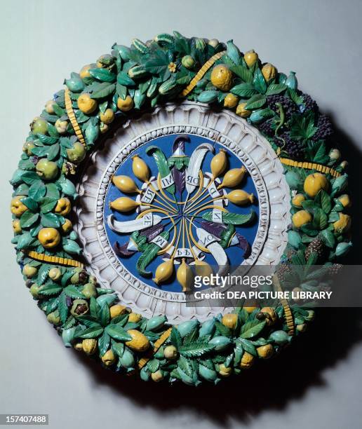 Bartolini-Salimbeni coat of arms, 1521-1523, by Luca della Robbia, the Younger , Ceramic, Florence. Italy, 16th century. Florence, Museo Nazionale...