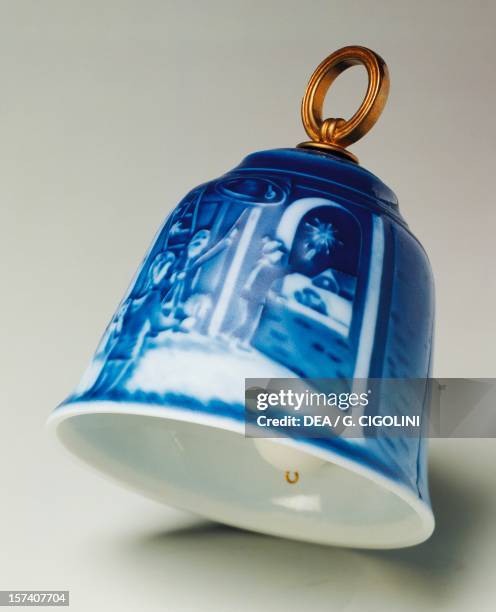 Bell, porcelain, Bing and Grondahl manufacture, Copenhagen. Denmark, 20th century.