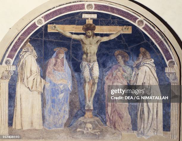 Crucifixion, fresco by Andrea del Castagno . Museum of the Convent of Santa Apollonia , Florence. Italy, 15th century.