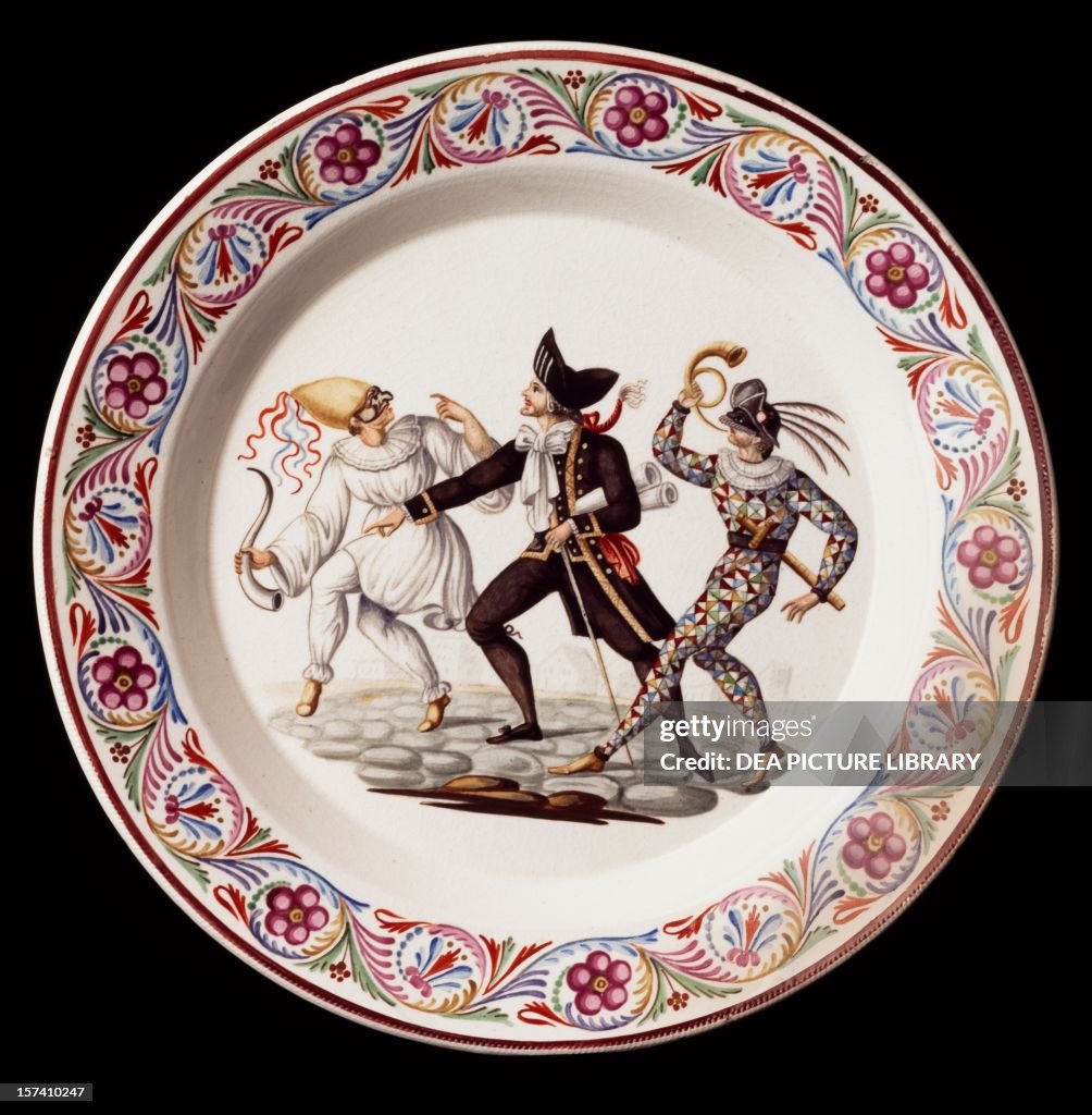 Plate with a scene from Commedia dell'Arte