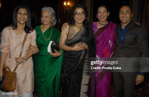 Konkona Sen Sharma, Waheeda Rehman, Aparna Sen, Shabana Azmi and Rahul Bose attend the launch of Dr.Kalyan Ray's book 'NO COUNTRY' on August 05, 2014...