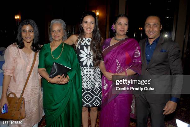 Konkona Sen Sharma, Waheeda Rehman,Tara Sharma, Shabana Azmi and Rahul Bose attend the launch of Dr.Kalyan Ray's book 'NO COUNTRY' on August 05, 2014...