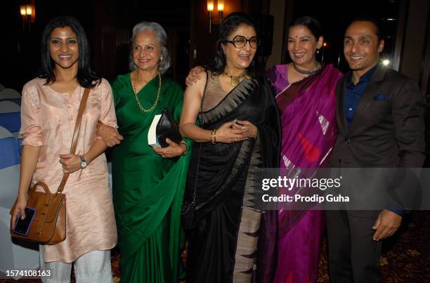 Konkona Sen Sharma, Waheeda Rehman, Aparna Sen, Shabana Azmi and Rahul Bose attend the launch of Dr.Kalyan Ray's book 'NO COUNTRY' on August 05, 2014...